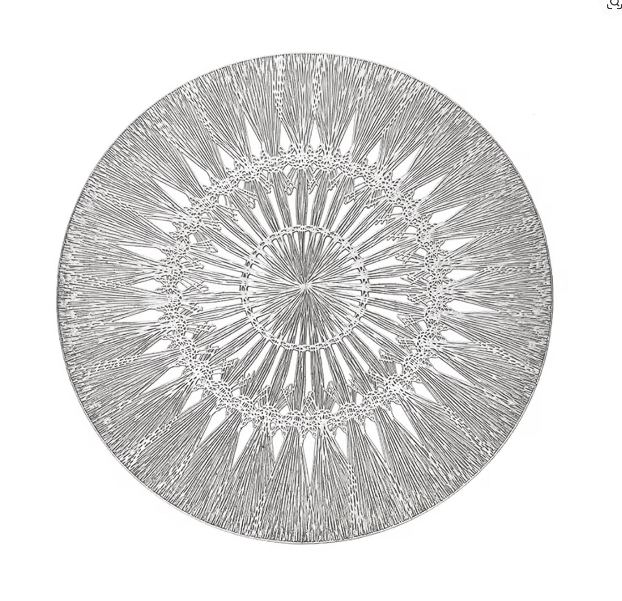 Wish Round Placemat in Silver, Set of 4