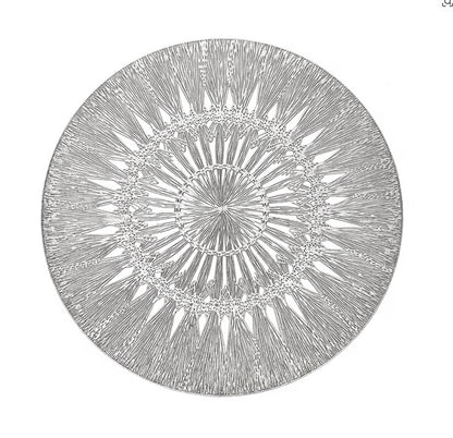 Wish Round Placemat in Silver, Set of 4
