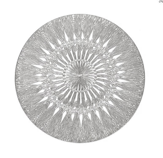 Wish Round Placemat in Silver, Set of 4
