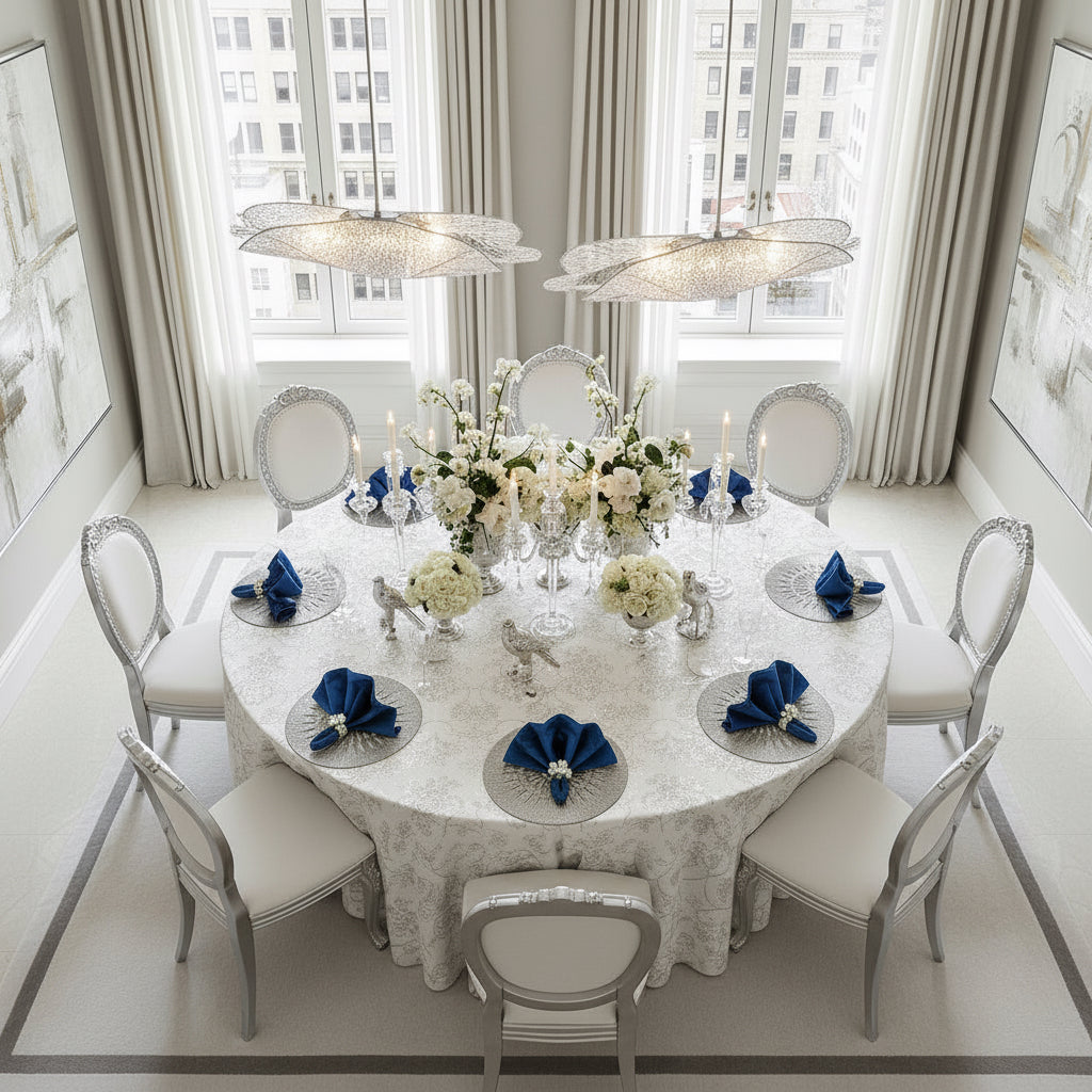 Wish Round Placemat in Silver, Set of 4