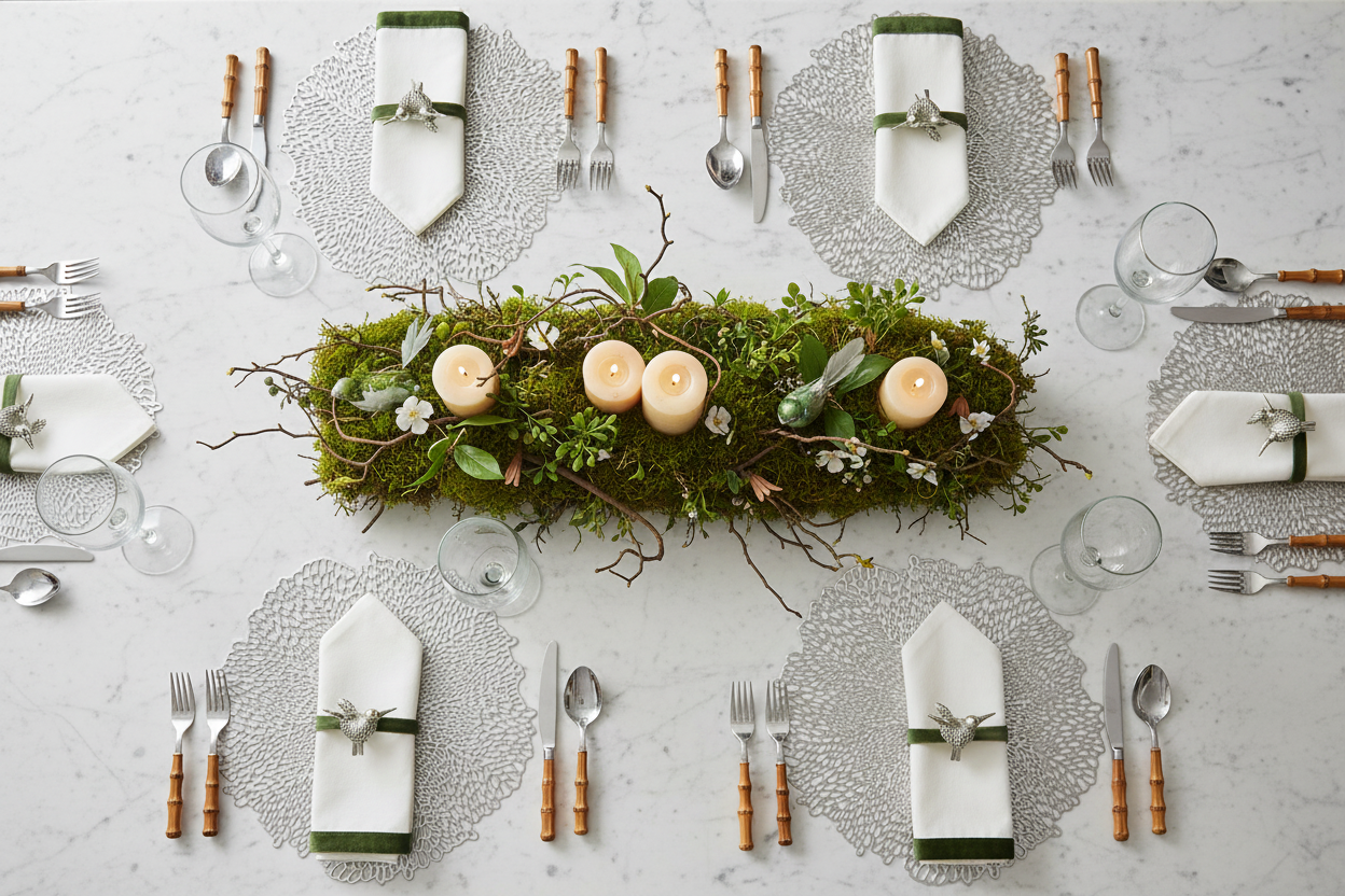 Flower Power Round Placemat in Silver, Set of 4