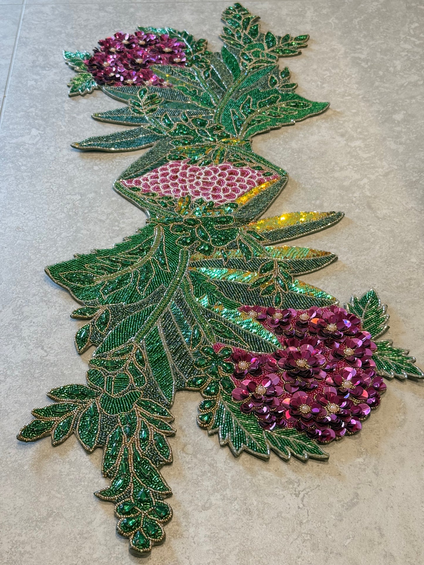 English Garden Beaded Runner , Set of 1