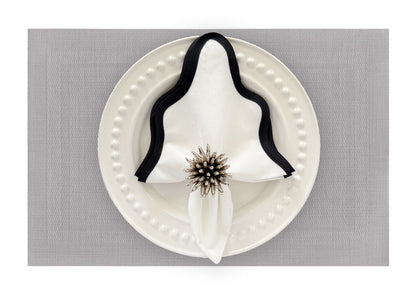 Velvet Feel Rectangle Woven Placemat in Dove Grey, Set of 4