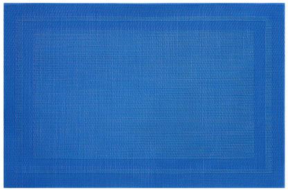 Velvet Feel Rectangle Woven Placemat in Cobalt Blue, Set of 4