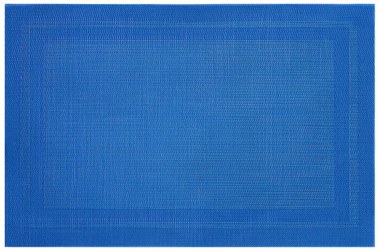 Velvet Feel Rectangle Woven Placemat in Cobalt Blue, Set of 4