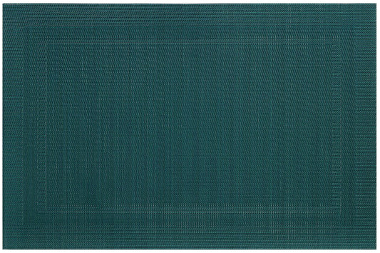 Velvet Feel Rectangle Woven Placemat in Moss Green, Set of 4