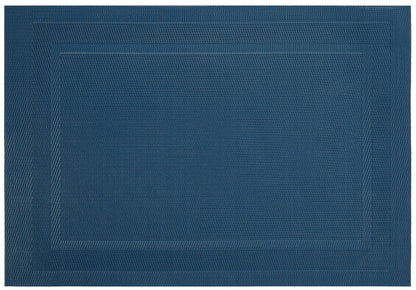 Velvet Feel Rectangle Woven Placemat in Steel Blue, Set of 4
