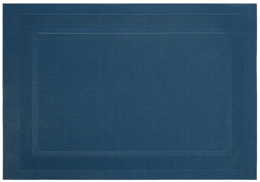 Velvet Feel Rectangle Woven Placemat in Steel Blue, Set of 4