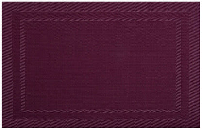 Velvet Feel Rectangle Woven Placemat in Cherry Red, Set of 4