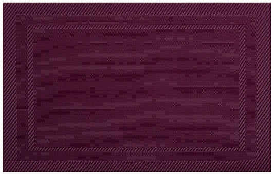 Velvet Feel Rectangle Woven Placemat in Cherry Red, Set of 4