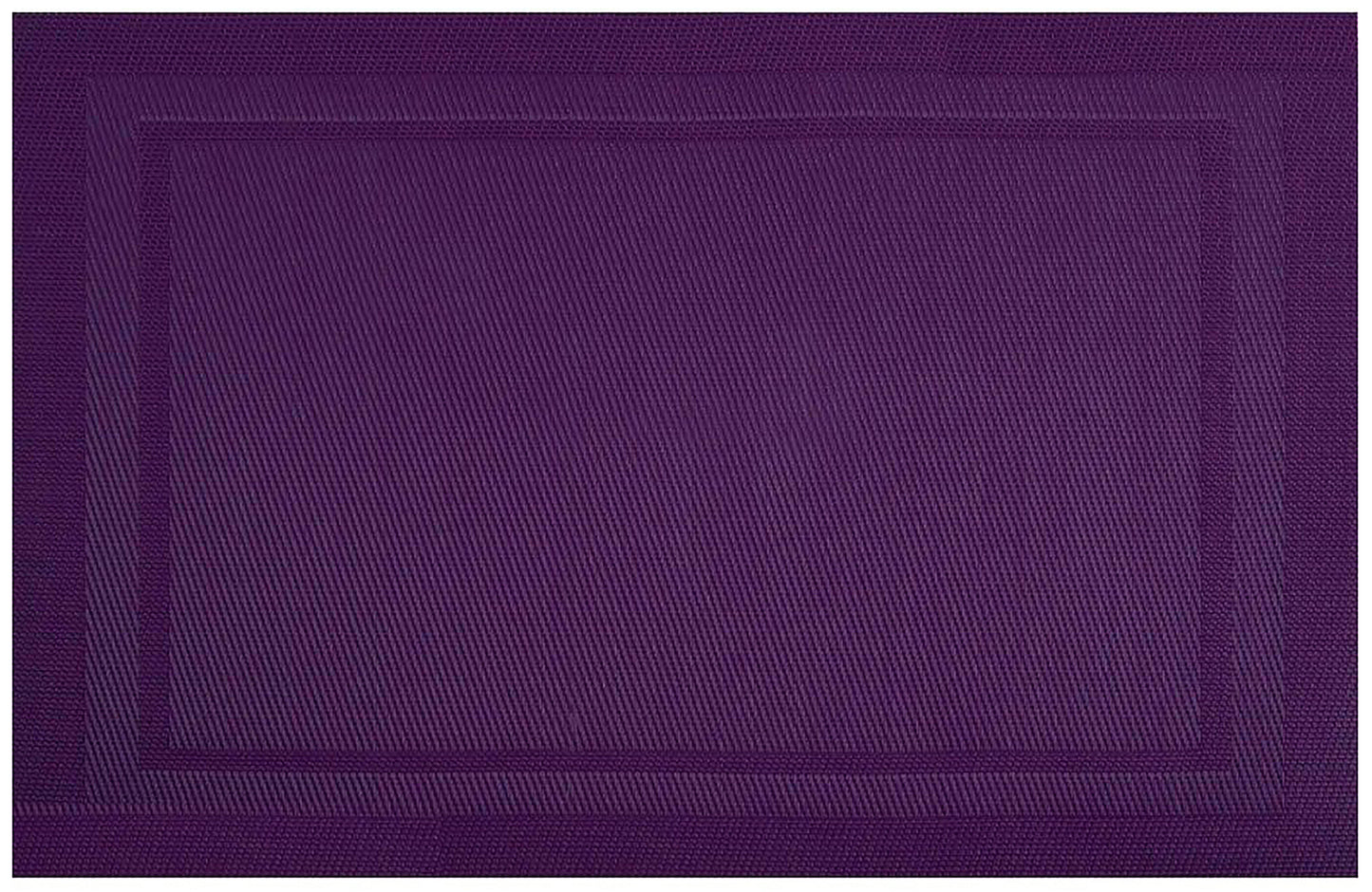 Velvet Feel Rectangle Woven Placemat in Violet Purple, Set of 4