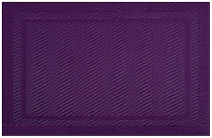 Velvet Feel Rectangle Woven Placemat in Violet Purple, Set of 4
