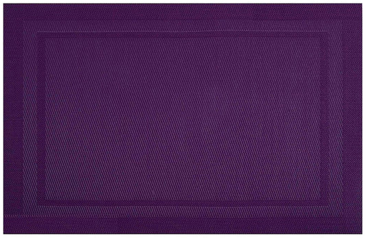 Velvet Feel Rectangle Woven Placemat in Violet Purple, Set of 4