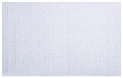 Velvet Feel Rectangle Woven Placemat in Salt White, Set of 4