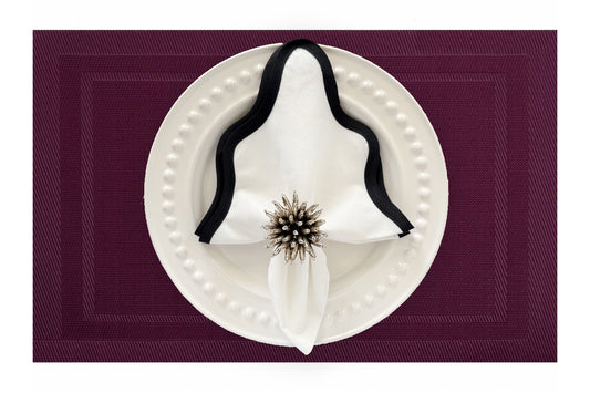 Velvet Feel Rectangle Woven Placemat in Cherry Red, Set of 4