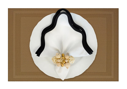 Dark Beige Framed Rectangle Placemat, Set of 4