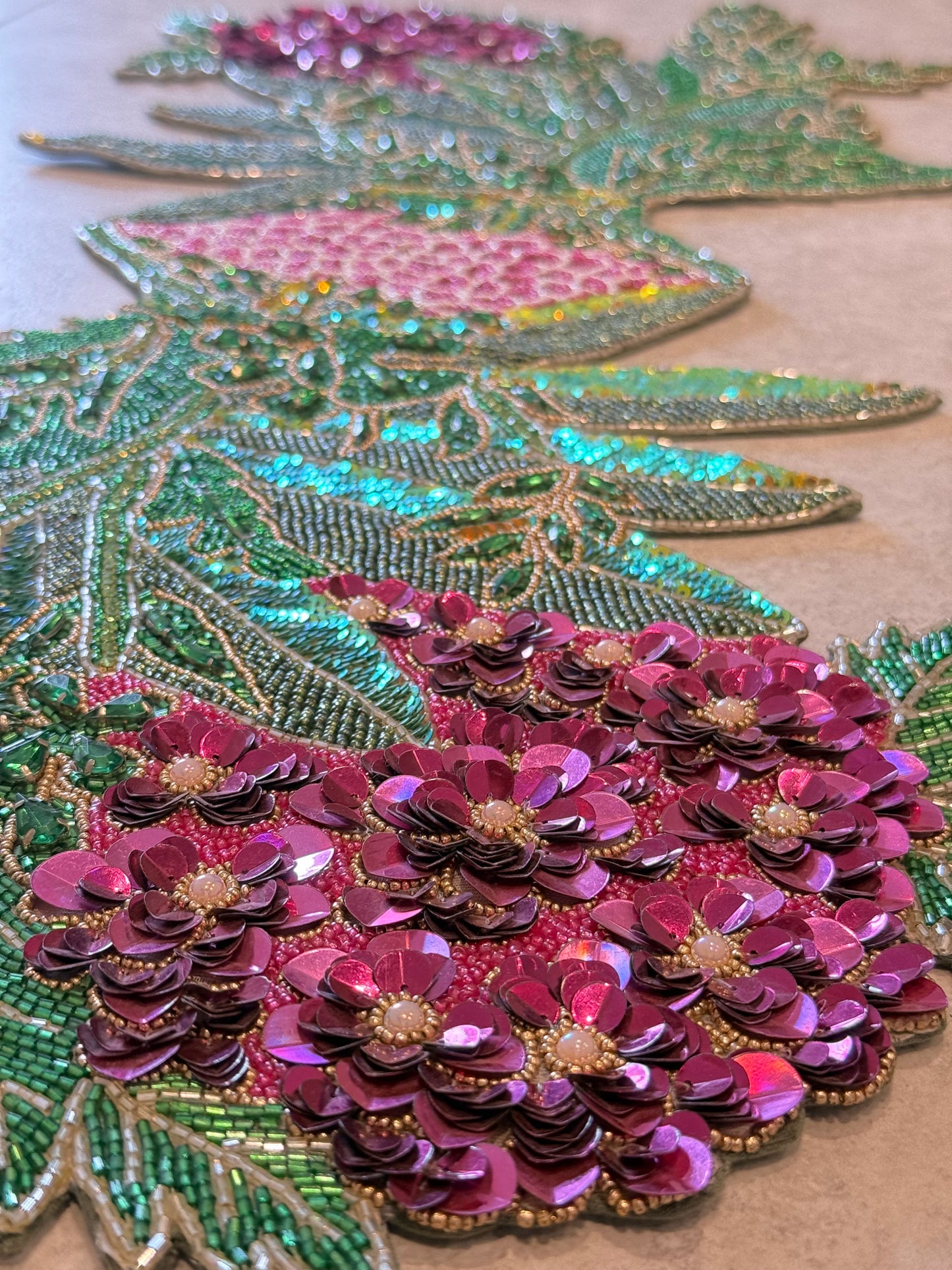 English Garden Beaded Runner , Set of 1