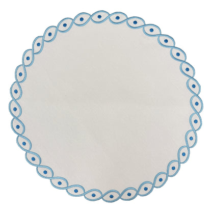 Embroidered Evil Eye placemat, Set of 4