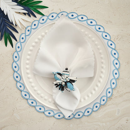 Embroidered Evil Eye placemat, Set of 4