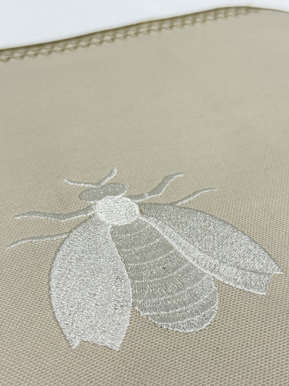 Embroidered Honey Bee placemat in Dark Ivory, Set of 4
