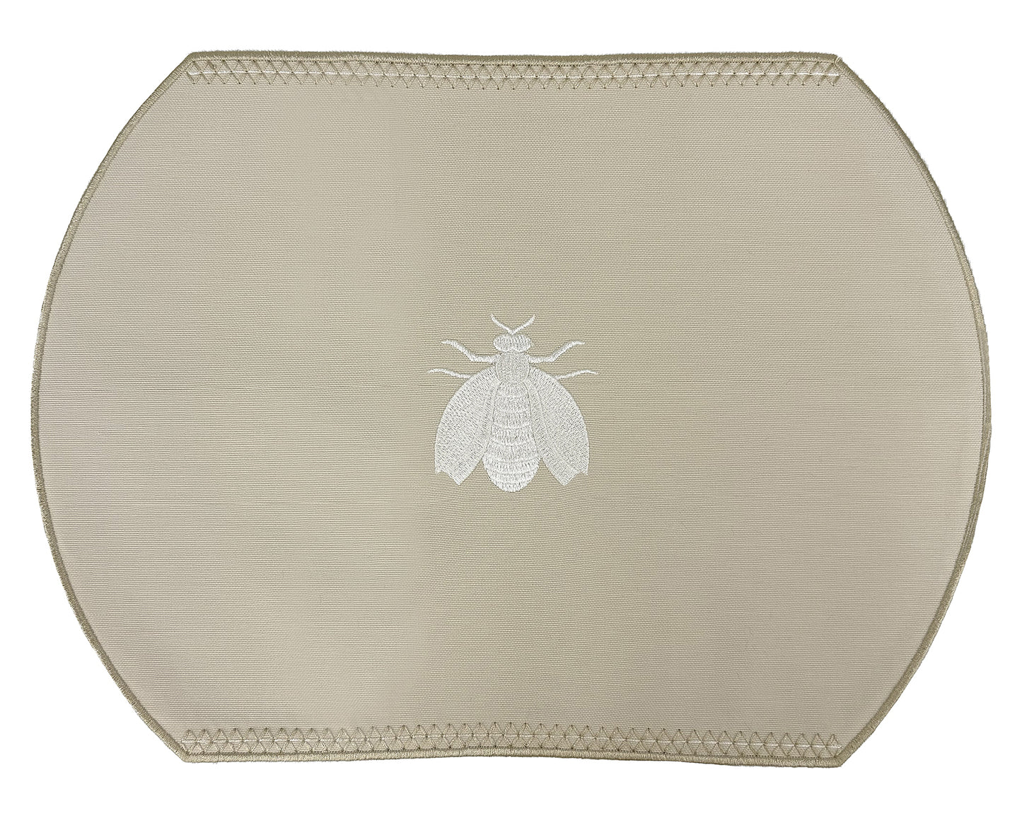 Embroidered Honey Bee placemat in Dark Ivory, Set of 4