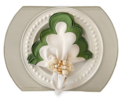 Embroidered Honey Bee placemat in Dark Ivory, Set of 4