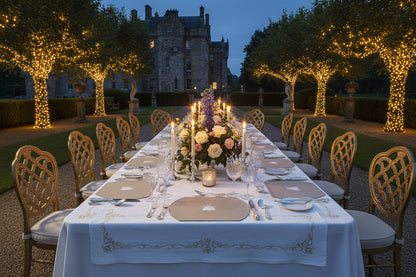 Embroidered Honey Bee placemat in Dark Ivory, Set of 4