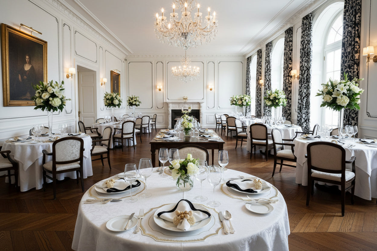 Embroidered Gold Dust placemat in Ivory & Gold, Set of 4