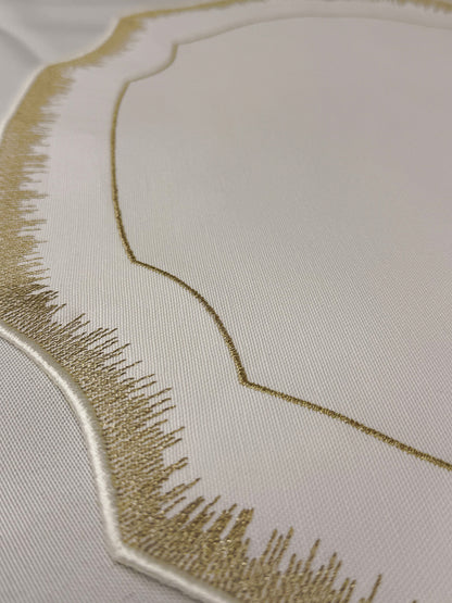 Embroidered Gold Dust placemat in Ivory & Gold, Set of 4