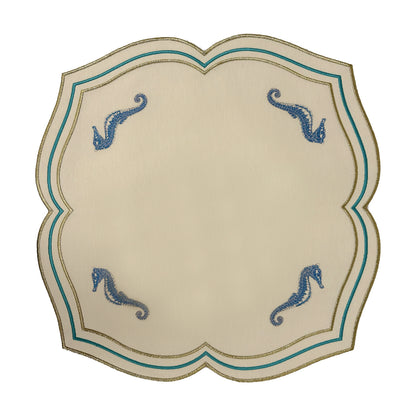 Embroidered Seahorse placemat, Set of 4
