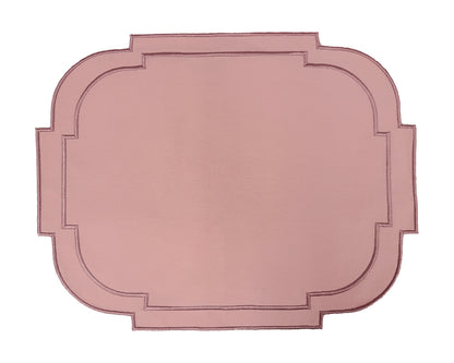 Embroidered Pink Emperor placemat, Set of 4