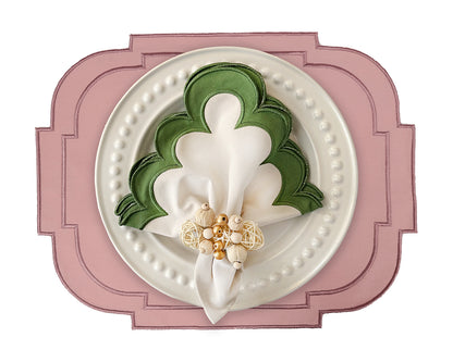 Embroidered Pink Emperor placemat, Set of 4