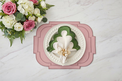 Embroidered Pink Emperor placemat, Set of 4