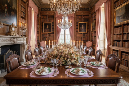 Embroidered Pink Emperor placemat, Set of 4