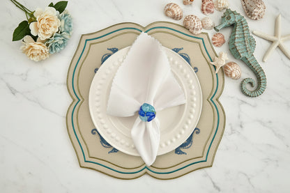 Embroidered Seahorse placemat, Set of 4