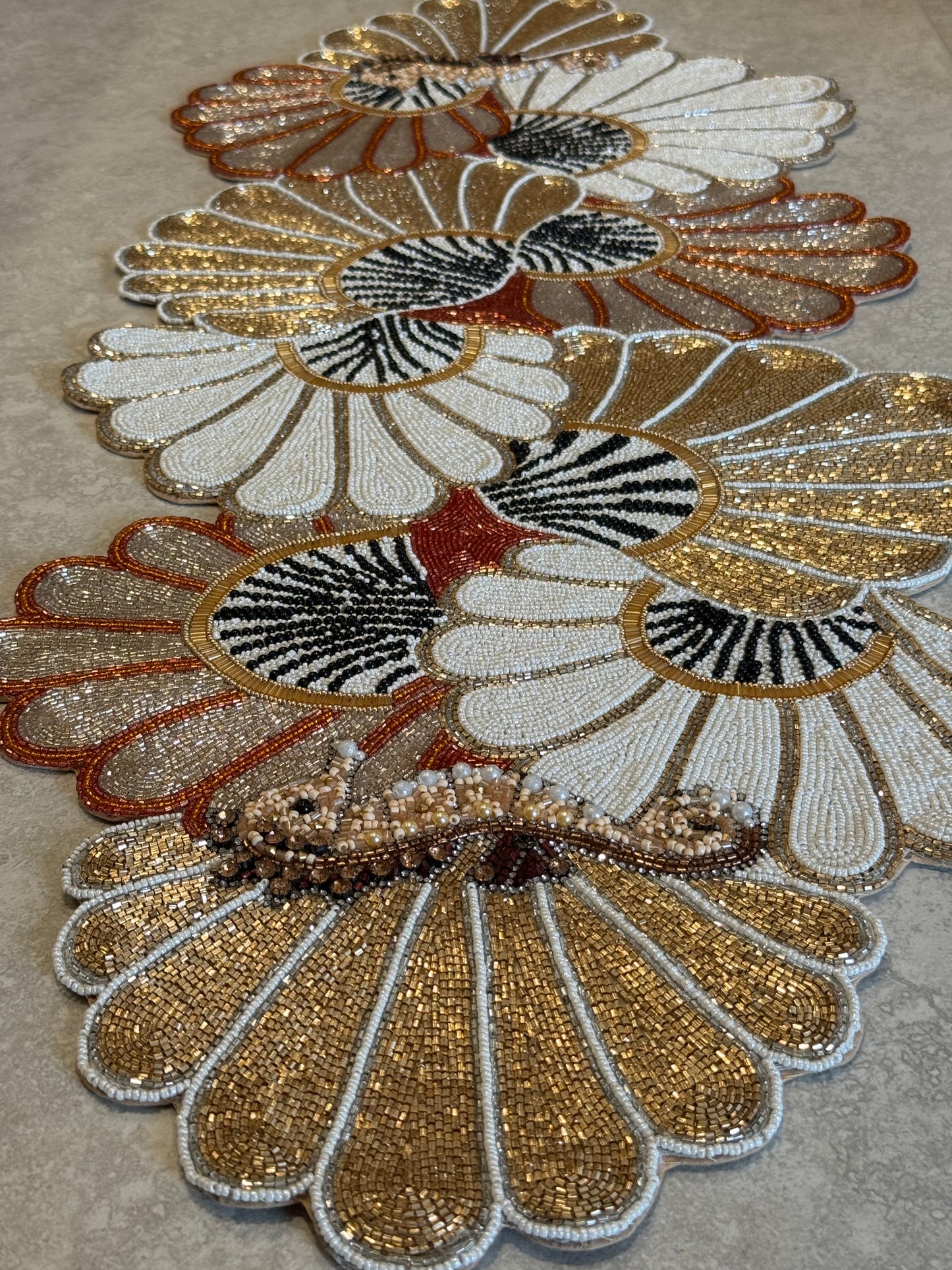Seahorses Beaded Runner , Set of 1