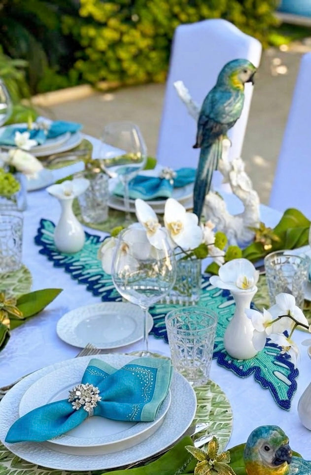 Tropical Paradise Beaded Runner , Set of 1