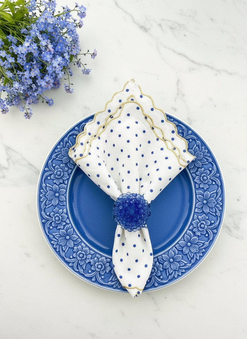 The Forget-Me-Not Napkin Ring, Set of 4