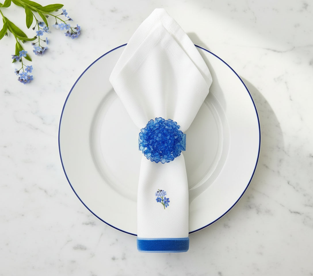 The Forget-Me-Not Napkin Ring, Set of 4