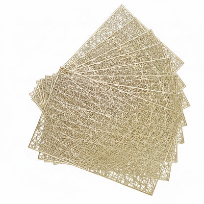 Gold abstract cut out Gold metallic rectangle placemats x 8
