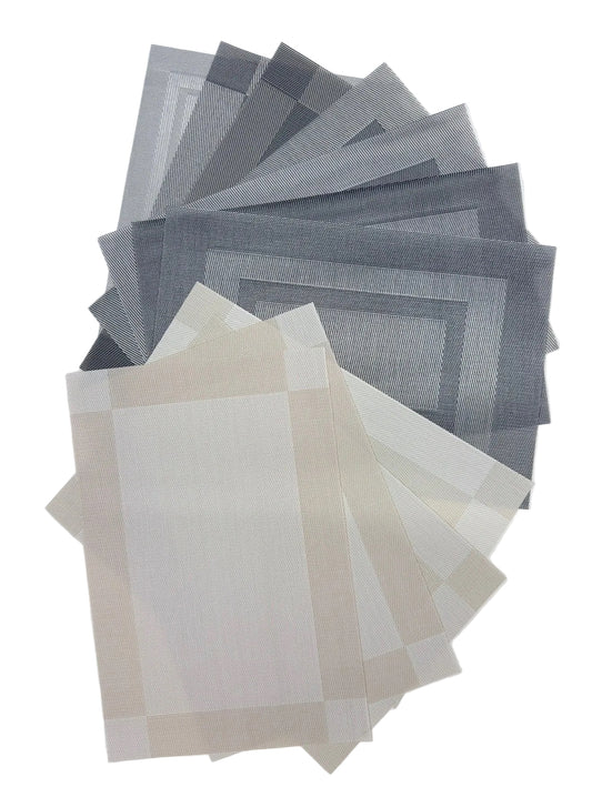 Mixed Silver & Ivory placemats x 11