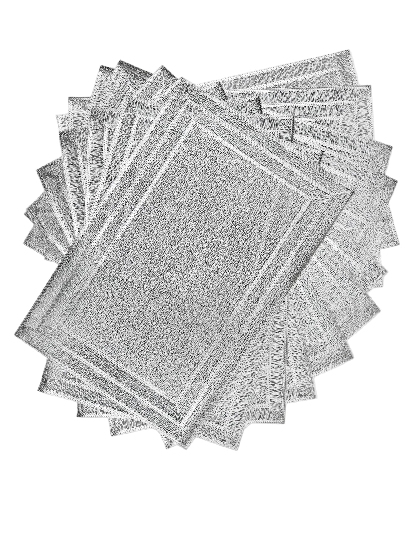 Metallic Silver Border style placemats x12
