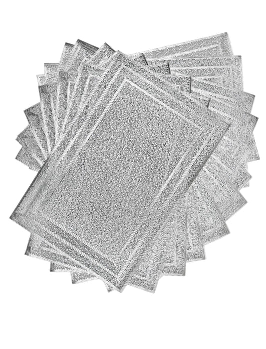 Metallic Silver Border style placemats x12