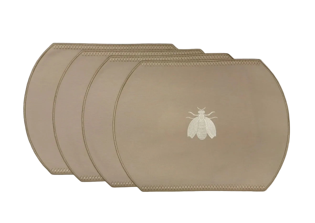 Samples Embroidered Honey Bee placemat in Dark Ivory x 4