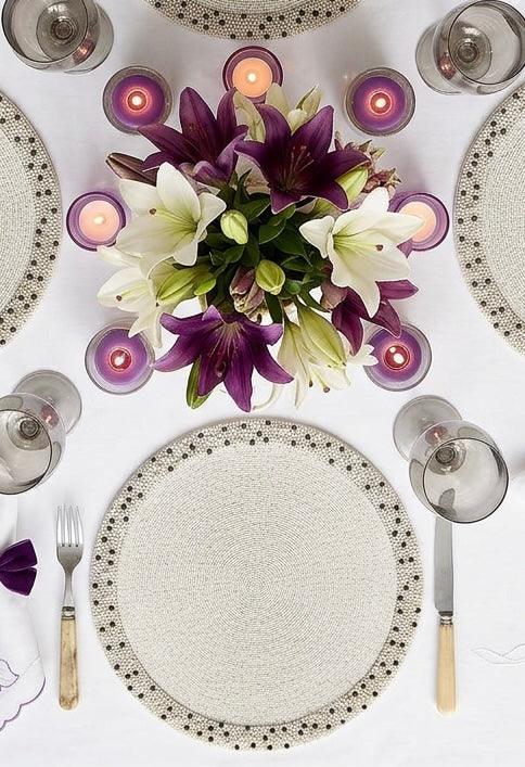 St Tropez Beaded Placemat , Set of 2