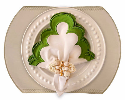 Samples Embroidered Honey Bee placemat in Dark Ivory x 4