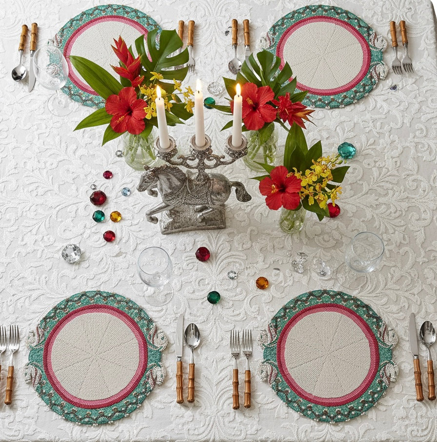 Horse Play Beaded placemat, Set of 2