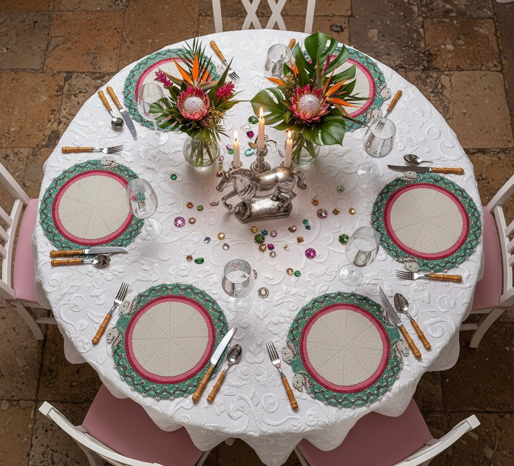 Horse Play Beaded placemat, Set of 2