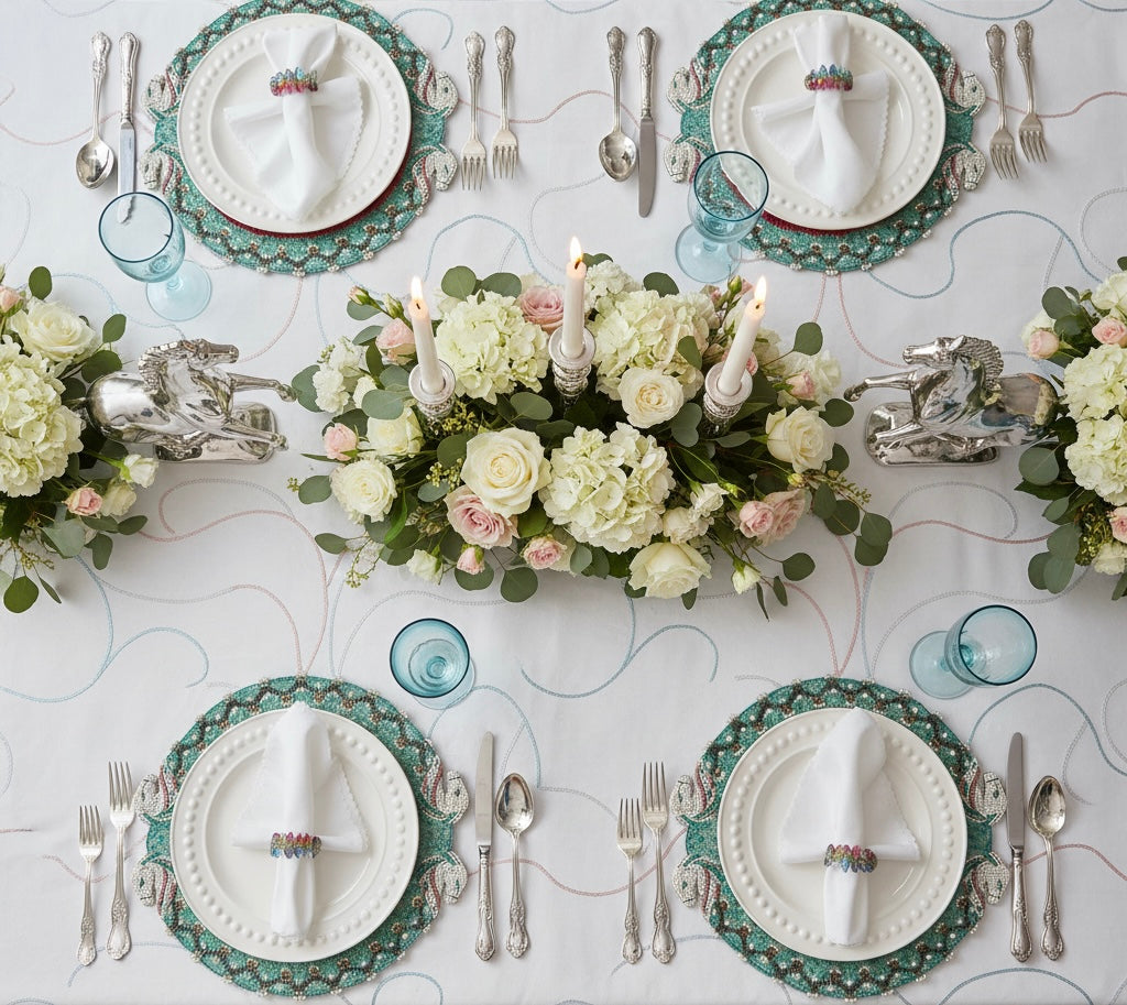 Horse Play Beaded placemat, Set of 2