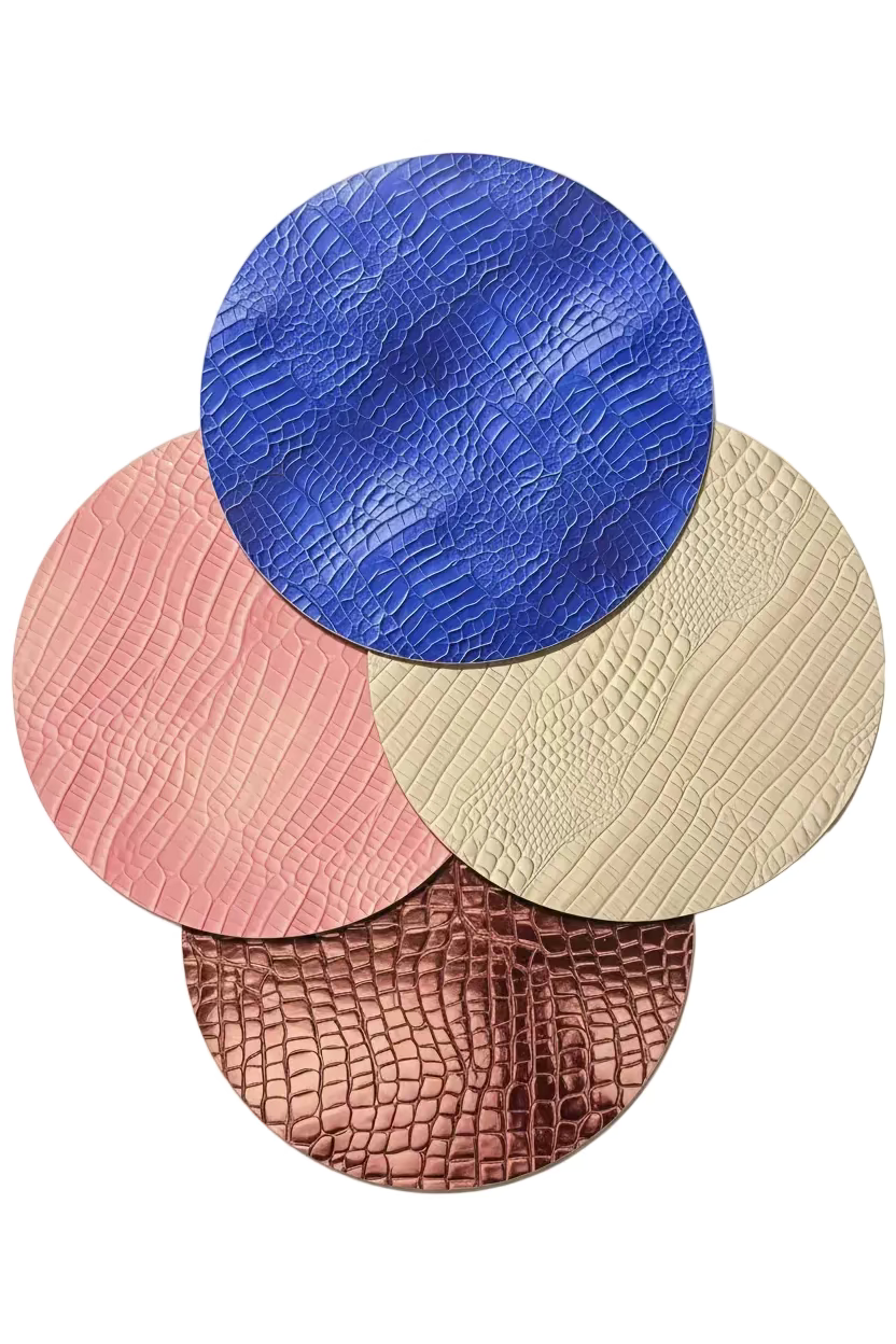 Set of Four printed Crocodile effect patterns on various colours. X 4